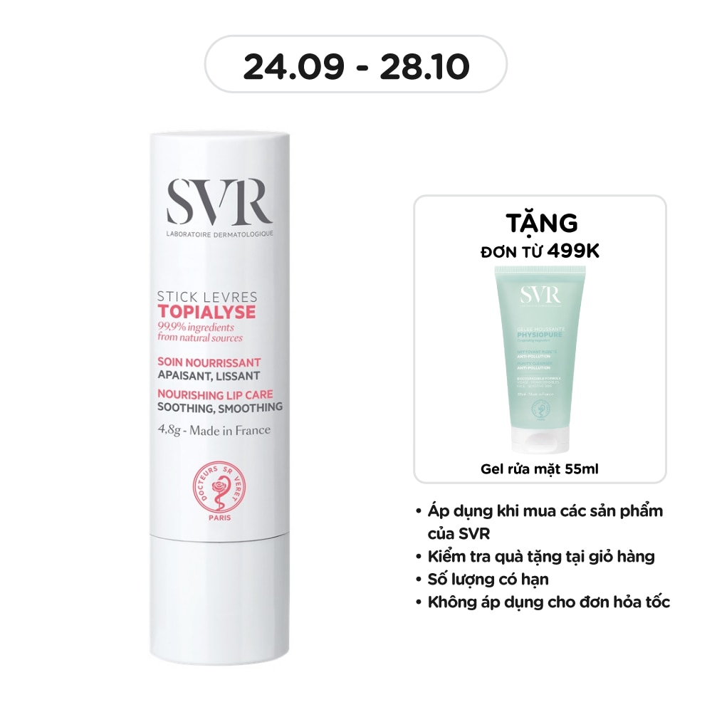 Sáp Dưỡng Môi SVR Topialyse Levres Giúp Nuôi Dưỡng Và Dưỡng Ẩm Môi Bị Khô, Nứt Nẻ Và Tổn Thương 4g image