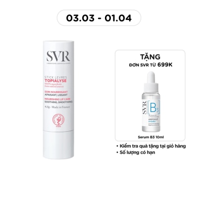 SVR Sáp Dưỡng Môi SVR Topialyse Levres Giúp Nuôi Dưỡng Và Dưỡng Ẩm Môi Bị Khô, Nứt Nẻ Và Tổn Thương 4g