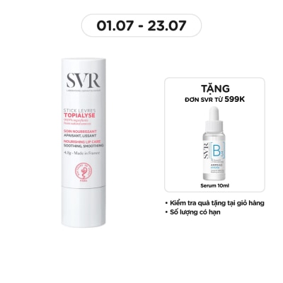 SVR Sáp Dưỡng Môi SVR Topialyse Levres Giúp Nuôi Dưỡng Và Dưỡng Ẩm Môi Bị Khô, Nứt Nẻ Và Tổn Thương 4g