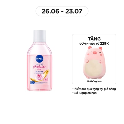 NIVEA Nước Tẩy Trang Nivea Hokkaido Rosy White Oil-Infused Micellar 0% Alcohol Chiết Xuất Hoa Hồng 400ml