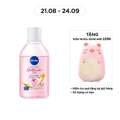 NIVEA Nước Tẩy Trang Nivea Hokkaido Rosy White Oil-Infused Micellar 0% Alcohol Chiết Xuất Hoa Hồng 400ml