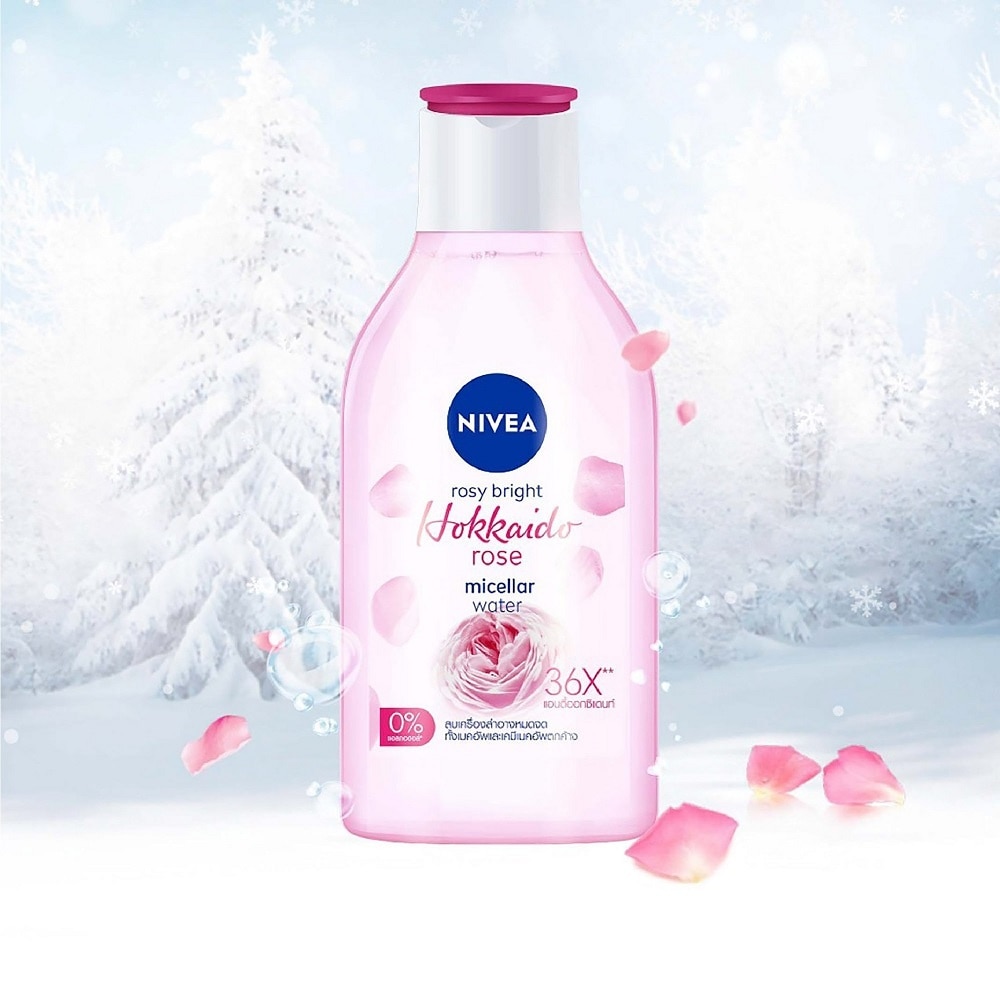 Nước Tẩy Trang Nivea Hokkaido Rosy White Oil-Infused Micellar 0% Alcohol Chiết Xuất Hoa Hồng 400ml