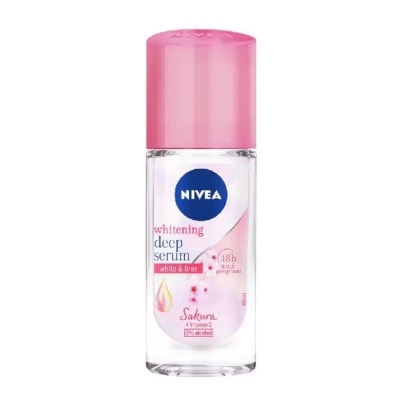 NIVEA Lăn Ngăn Mùi Nivea Whitening Deep Serum Sakura 0% Alcohol Roll On Hương Hoa Anh Đào 40ml