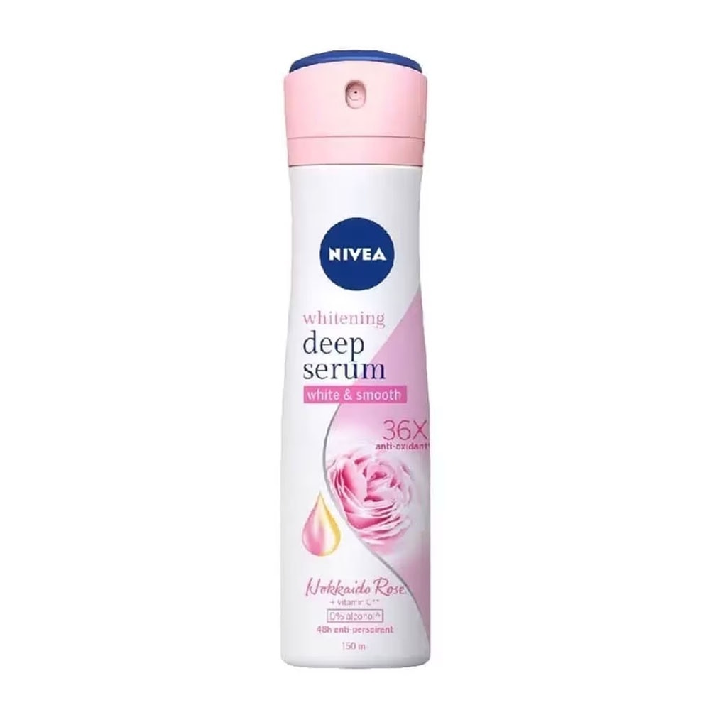 Xịt Ngăn Mùi Nivea  Whitening Deep Serum Hokkaido Rose Spray Trắng Da Chuyên Sâu 150ml