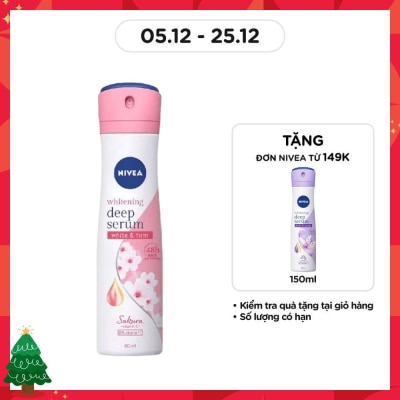 NIVEA Xịt Ngăn Mùi Nivea Whitening Deep Serum Sakura Spray Dưỡng Trắng Chuyên Sâu 150ml