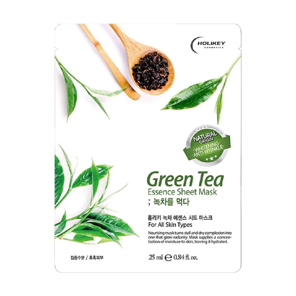 Mặt Nạ Holikey Green Tea Essence Sheet Mask Tinh Chất Trà Xanh Dưỡng Ẩm Và Ngăn Ngừa Mụn 25ml