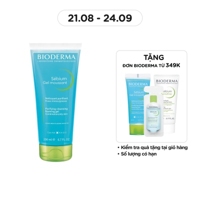 BIODERMA Gel Rửa Mặt Bioderma Sébium Moussant Tạo Bọt Dành Cho Da Hỗn Hợp Và Da Dầu 200ml