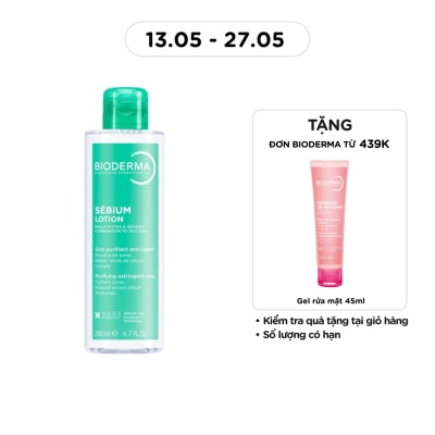 BIODERMA - Dung Dịch Bioderma Sébium Lotion Dưỡng Da Giúp Cân Bằng pH, Hỗ Trợ Ngừa Mụn&Kiểm Soát Dầu Nhờn 200ml