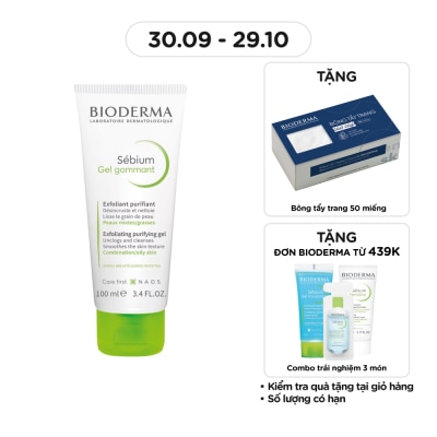 BIODERMA Gel Làm Sạch Và Loại Bỏ Tế Bào Chết Bioderma Sébium Gommant 100ml