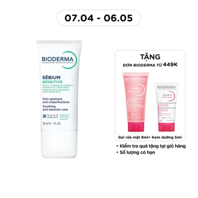 BIODERMA - Kem Dưỡng Bioderma Sébium Sensitive Cho Da Mụn Nhạy Cảm 30ml