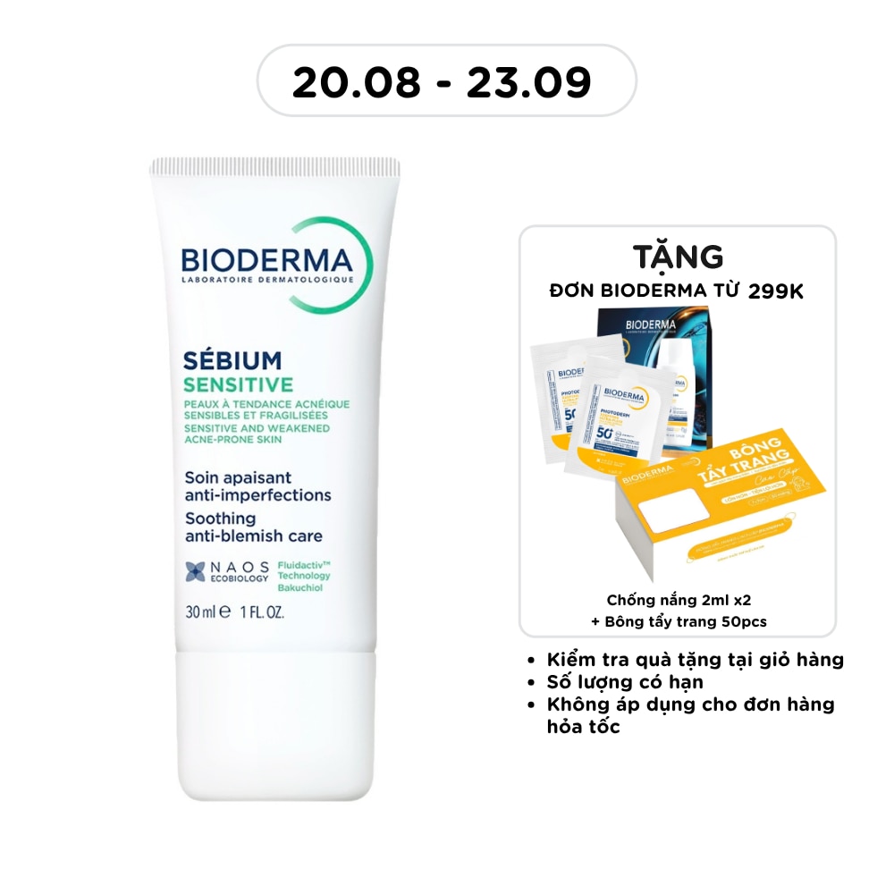 Kem Dưỡng Bioderma Sébium Sensitive Cho Da Mụn Nhạy Cảm 30ml image