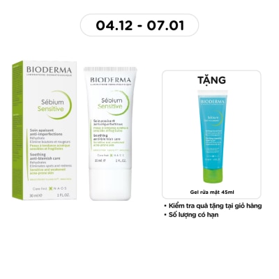 BIODERMA Kem Dưỡng Bioderma Sébium Sensitive Cho Da Mụn Nhạy Cảm 30ml