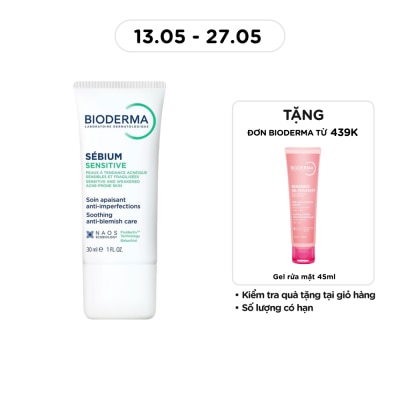 BIODERMA - Kem Dưỡng Bioderma Sébium Sensitive Cho Da Mụn Nhạy Cảm 30ml
