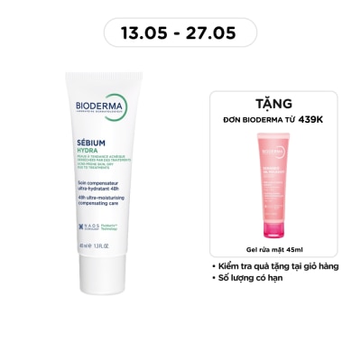 BIODERMA - Kem Dưỡng Bioderma Sébium Hydra Nuôi Dưỡng, Làm Dịu Và Hỗ Trợ Phục hồi Cho Da Mụn 40ml