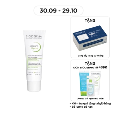 BIODERMA Kem Dưỡng Bioderma Sébium Hydra Nuôi Dưỡng, Làm Dịu Và Hỗ Trợ Phục hồi Cho Da Mụn 40ml