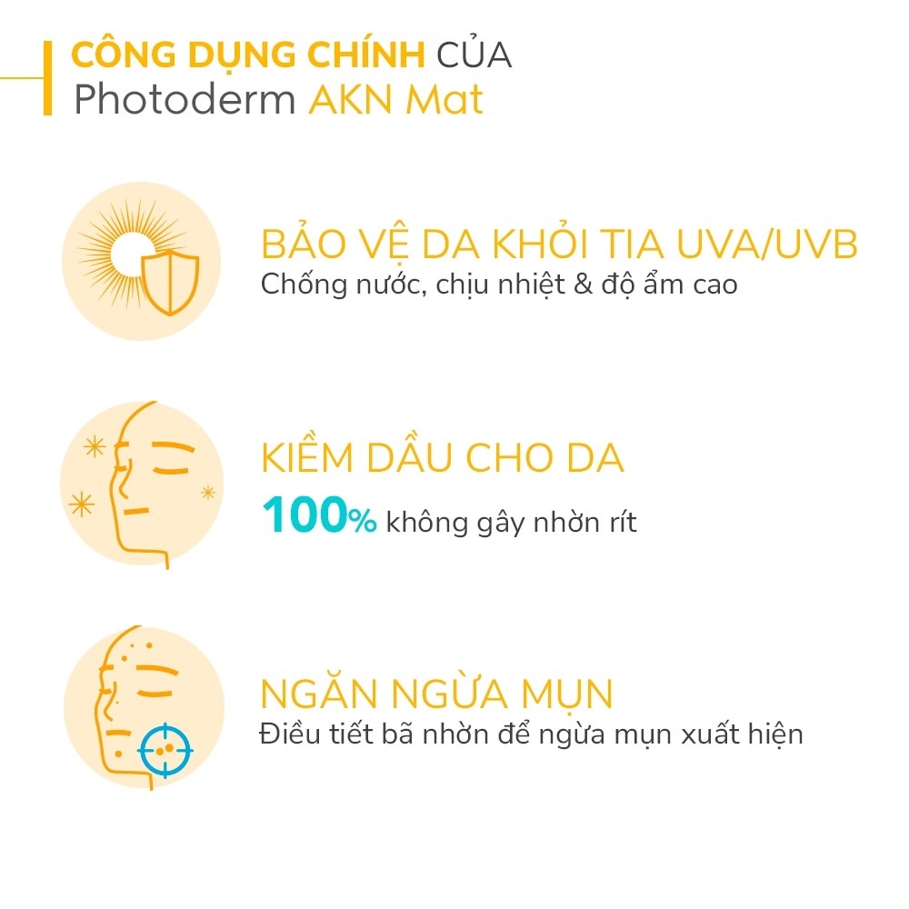 Kem Chống Nắng Bioderma Photoderm Akn Mat SPF30 Kiểm Soát Dầu Dành Cho Da Hỗn Hợp & Da Dầu 40ml