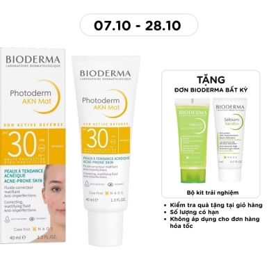 BIODERMA Kem Chống Nắng Bioderma Photoderm Akn Mat SPF30 Kiểm Soát Dầu Dành Cho Da Hỗn Hợp & Da Dầu 40ml image