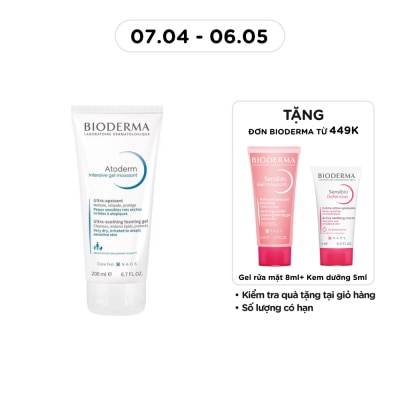 BIODERMA - Gel Tạo Bọt Bioderma Dành Cho Da Rất Khô, Nhạy Cảm Dễ Bị Kích Ứng Atoderm Intensive Gel Moussant 200ml