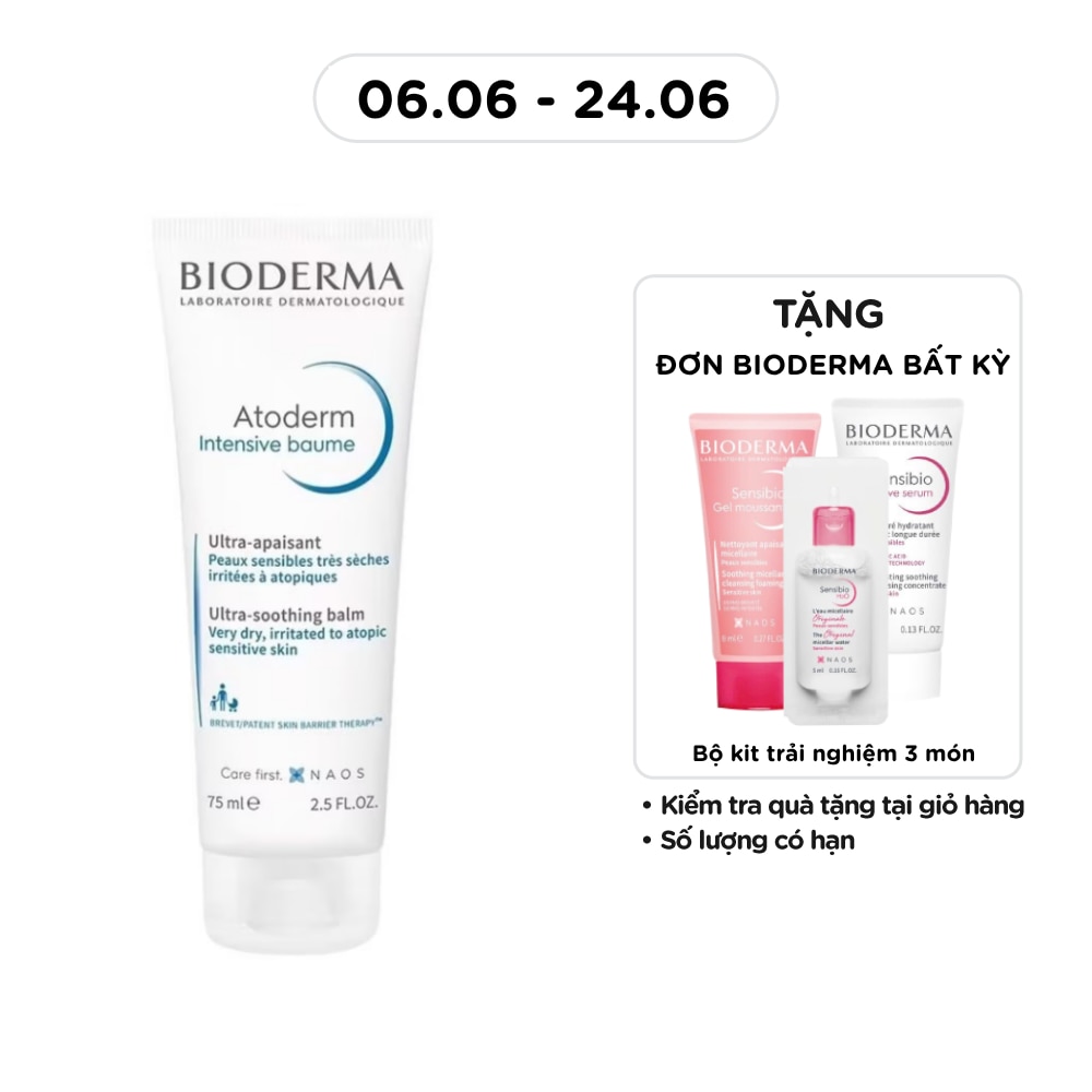 Kem Làm Dịu Da Bioderma Atoderm Intensive Baume Dành Cho Da Rất Khô Hoặc Da Nhạy Cảm 75ml