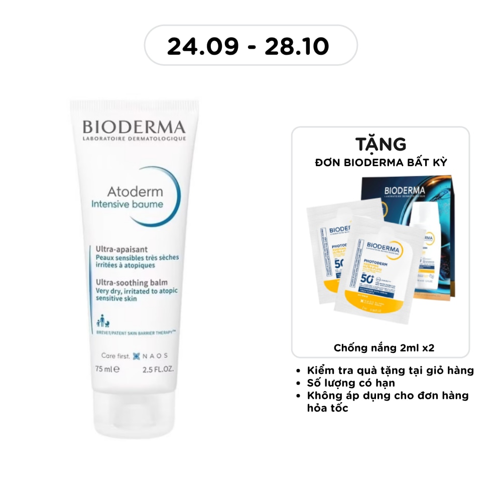 Kem Làm Dịu Da Bioderma Atoderm Intensive Baume Dành Cho Da Rất Khô Hoặc Da Nhạy Cảm 75ml image
