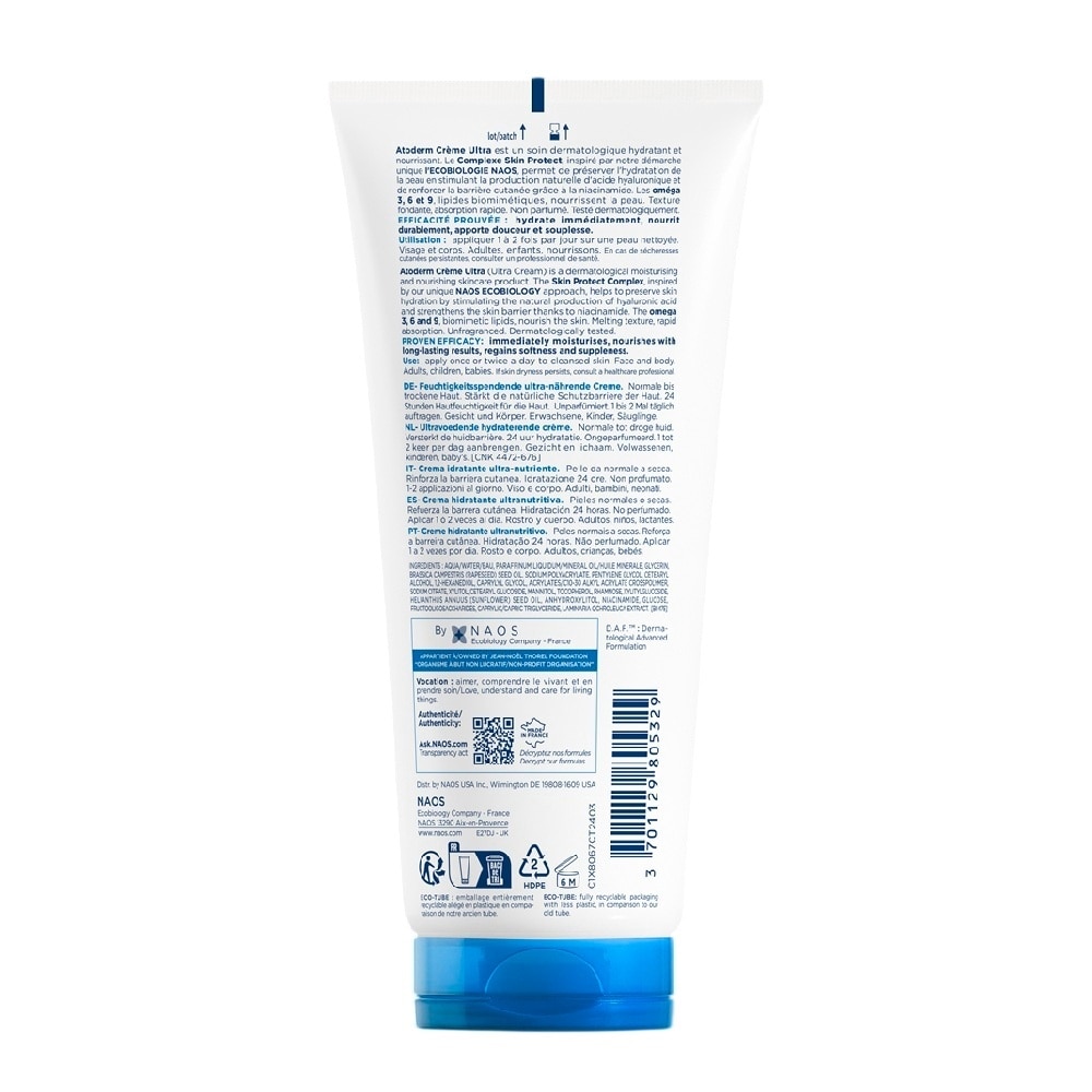 Kem Dưỡng Ẩm Bioderma Cho Da Thường, Da Khô Nhạy Cảm Atoderm Crème Ultra - 200ml