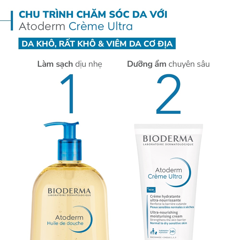 Kem Dưỡng Ẩm Bioderma Cho Da Thường, Da Khô Nhạy Cảm Atoderm Crème Ultra - 200ml