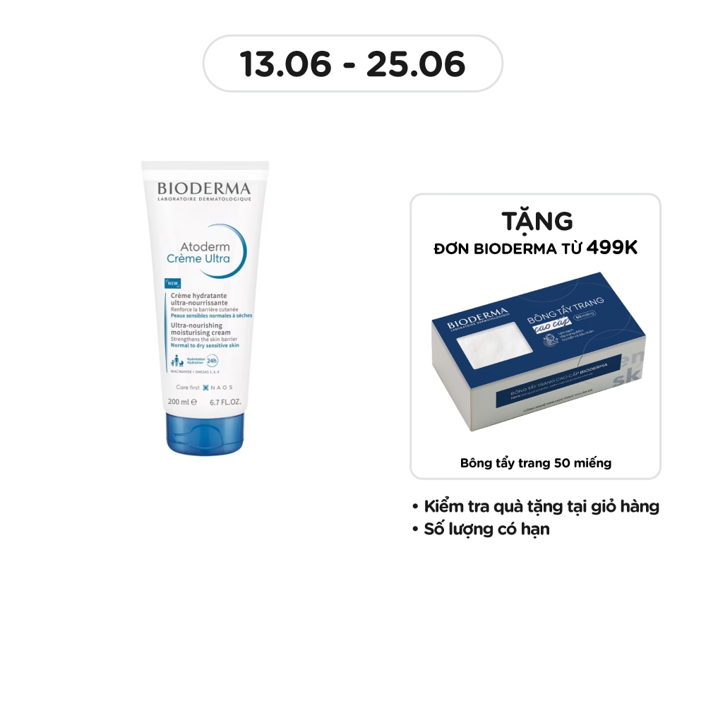 Kem Dưỡng Ẩm Bioderma Cho Da Thường, Da Khô Nhạy Cảm Atoderm Crème Ultra - 200ml