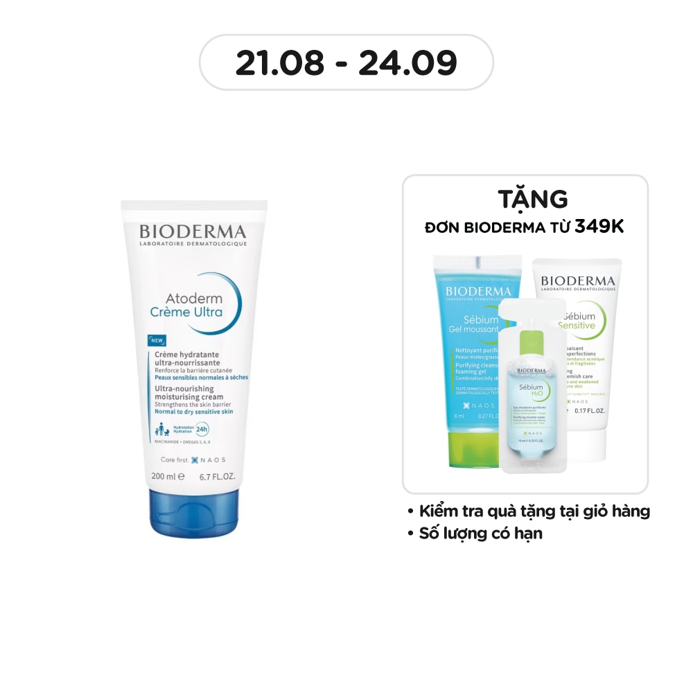 Kem Dưỡng Ẩm Bioderma Cho Da Thường, Da Khô Nhạy Cảm Atoderm Crème Ultra - 200ml