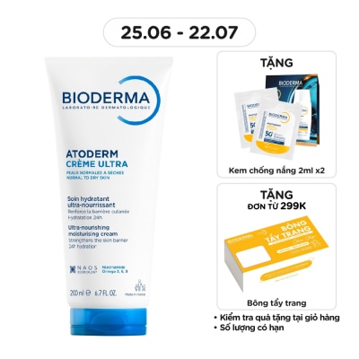 BIODERMA - Kem Dưỡng Ẩm Bioderma Cho Da Thường, Da Khô Nhạy Cảm Atoderm Crème Ultra - 200ml