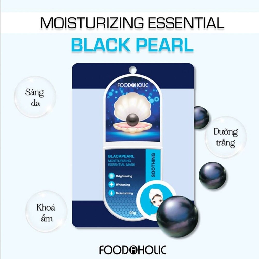 Mặt Nạ Foodaholic Blackpearl Moisturizing Essential Mask Soothing Khóa Ẩm 23g