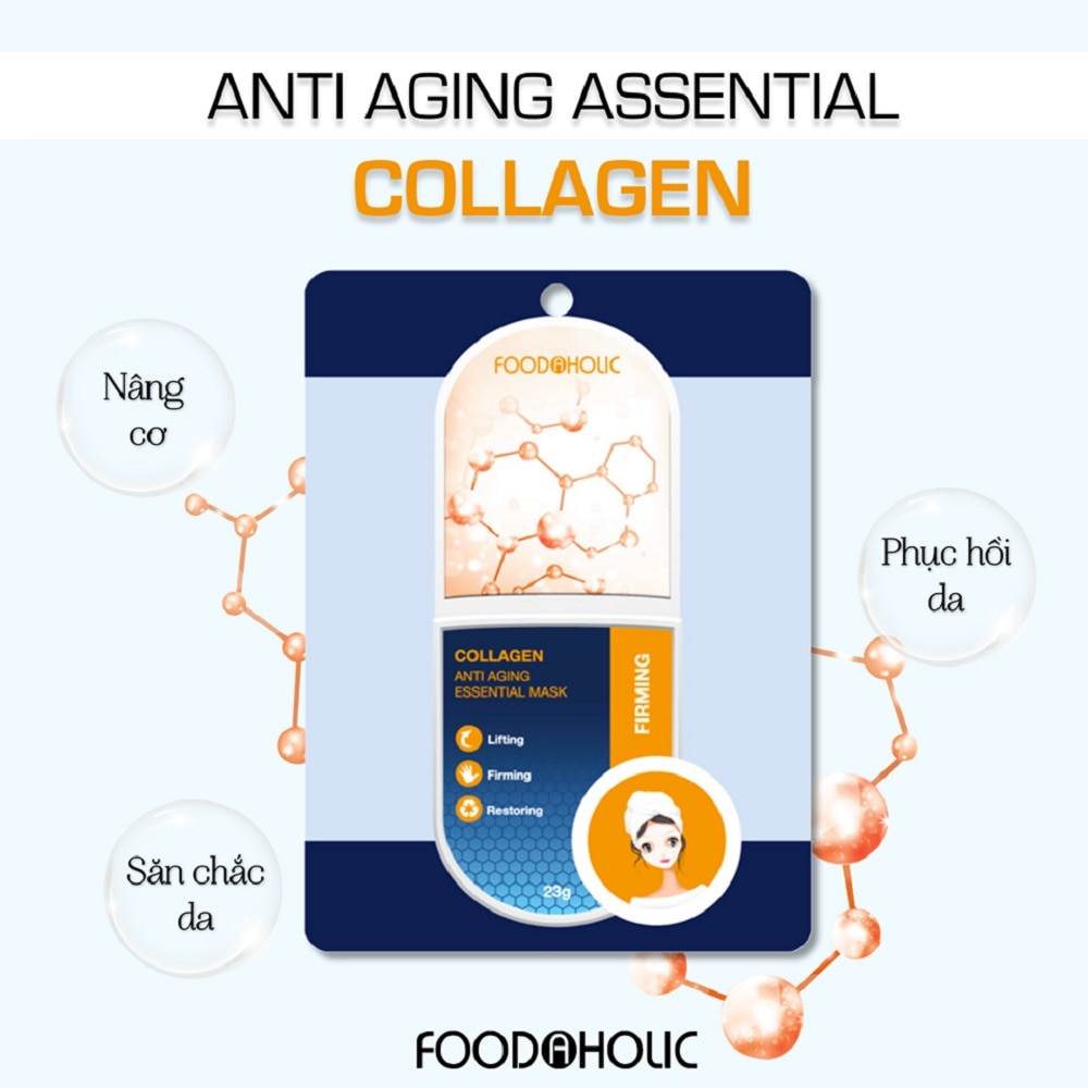 Mặt Nạ Foodaholic Firm Collagen Anti Aging Essential Mask Chống Lão Hóa 23g