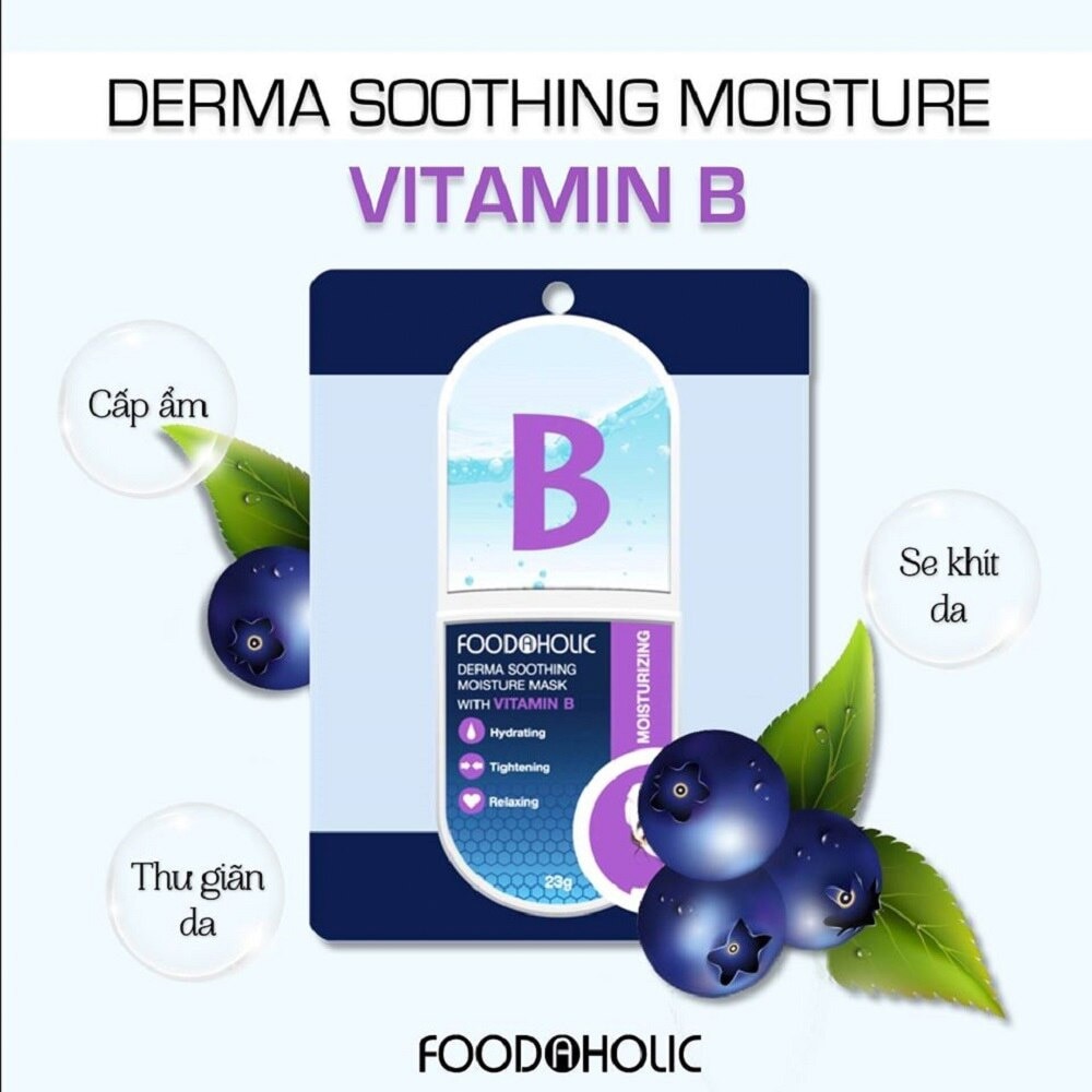 Mặt Nạ Foodaholic Derma Soothing Moisture Mask With Vitamin B Dưỡng Ẩm 23g