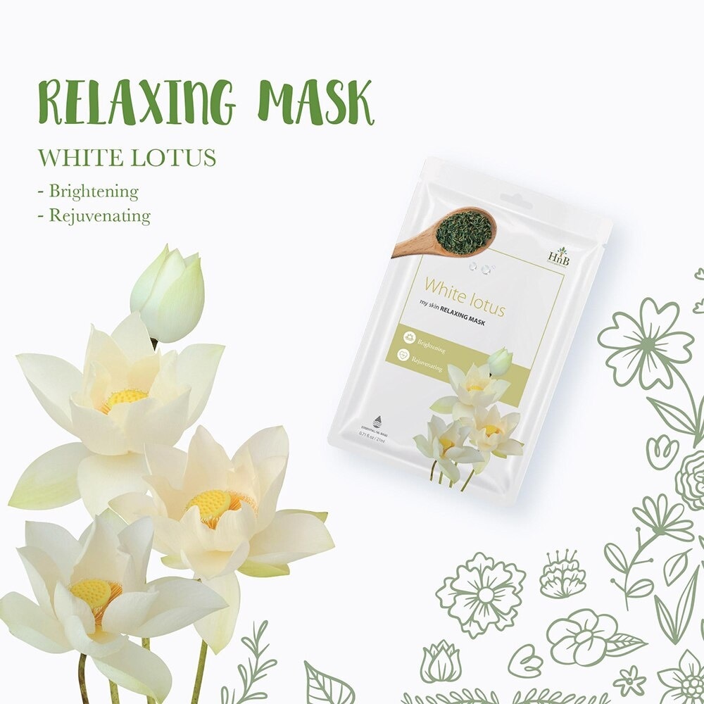 Mặt Nạ HNB My Skin Relaxing Mask White Lotus Dưỡng Da Chiết Xuất Hoa Sen Trắng 21ml/21g