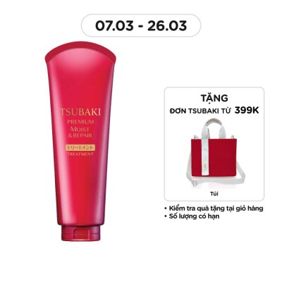 TSUBAKI Kem Xả Tsubaki Premium Moist Treatment Dưỡng Tóc Bóng Mượt 180g