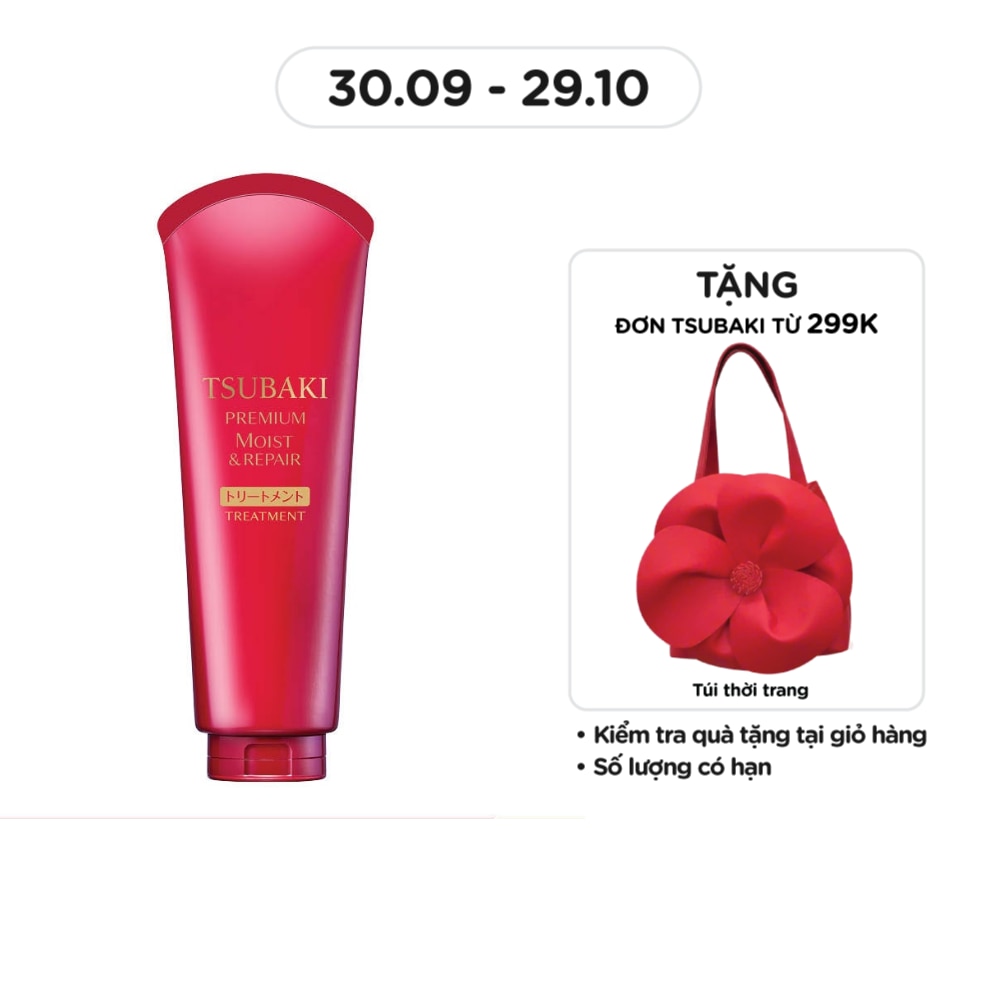 Kem Xả Tsubaki Premium Moist Treatment Dưỡng Tóc Bóng Mượt 180g