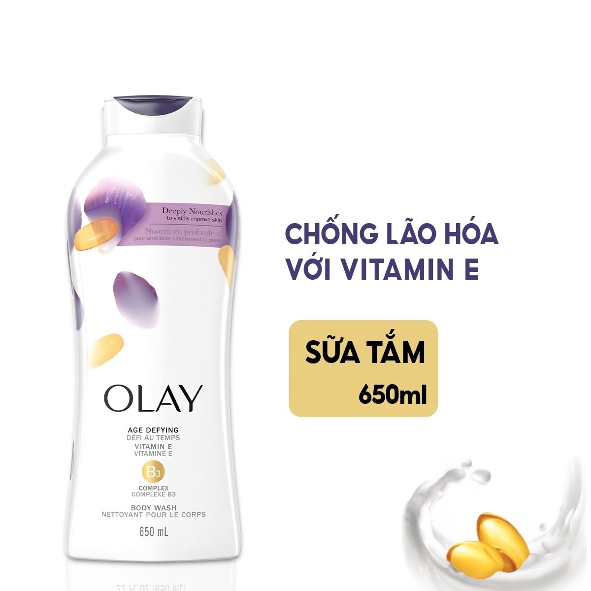 Sữa Tắm Olay Age Defying With Vitamin E Chống Lão Hóa 650ml