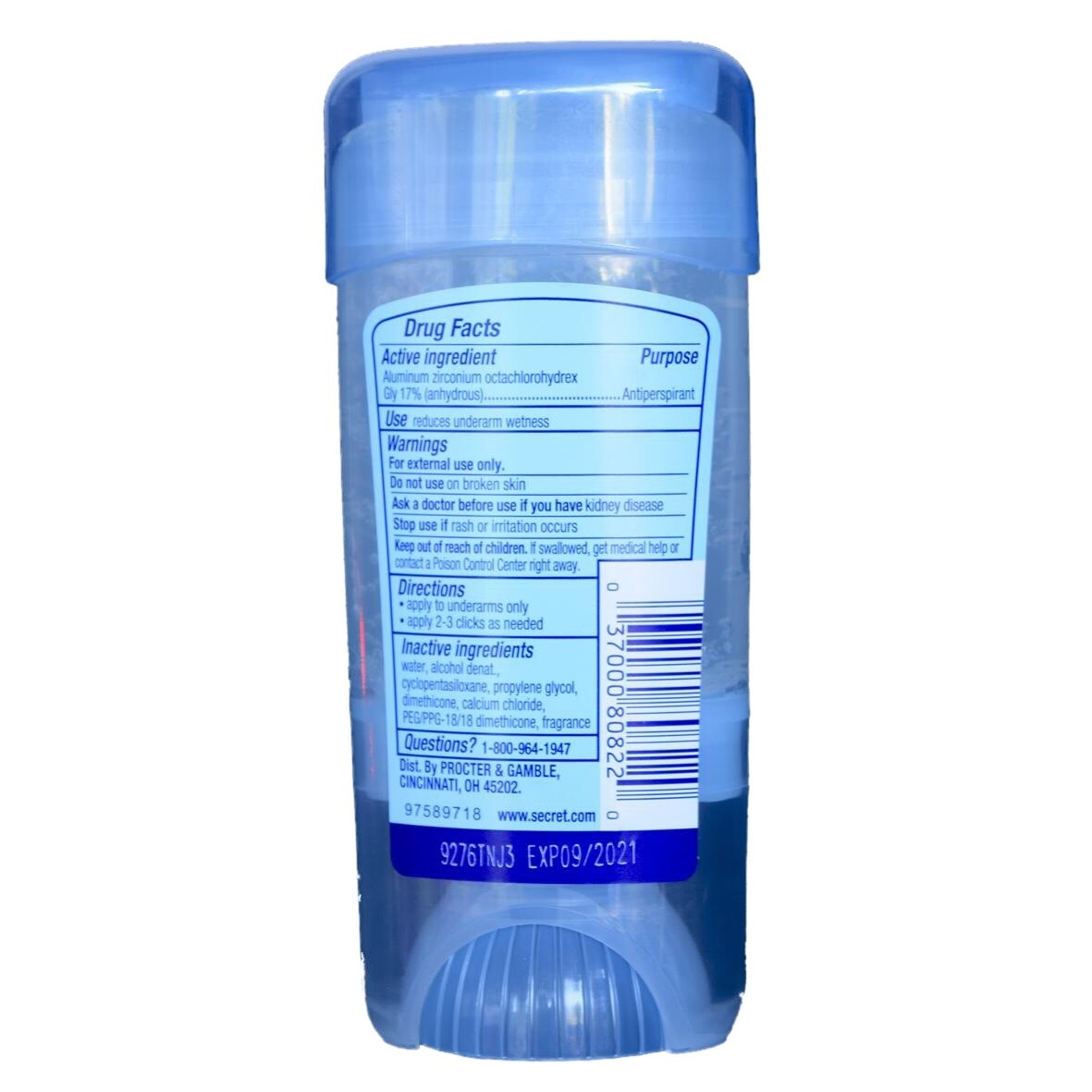 Gel Khử Mùi Secret Secret Outlast Sweat & Odor Completely Clean 48 Hour Dành Cho Nữ 73g