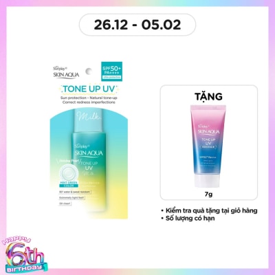 SUNPLAY Sữa Chống Nắng Sunplay Skin Aqua Tone Up UV Milk Mint Green SPF50+ PA++++ Pure & Radiant Skin Hiệu Chỉnh Sắc Da 50g