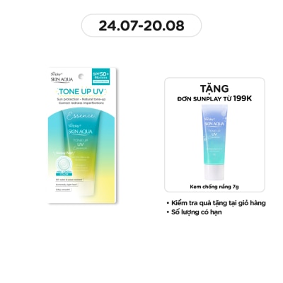 SUNPLAY Tinh Chất Chống Nắng Sunplay Skin Aqua Tone Up UV Essence Mint Green SPF50+ PA++++ Pure & Radiant Skin Hiệu Chỉnh Sắc Da 50g