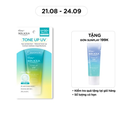 SUNPLAY Tinh Chất Chống Nắng Sunplay Skin Aqua Tone Up UV Essence Mint Green SPF50+ PA++++ Pure & Radiant Skin Hiệu Chỉnh Sắc Da 50g