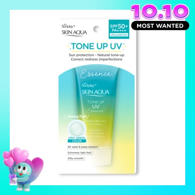 SUNPLAY Tinh Chất Chống Nắng Sunplay Skin Aqua Tone Up UV Essence Mint Green SPF50+ PA++++ Pure & Radiant Skin Hiệu Chỉnh Sắc Da 50g image