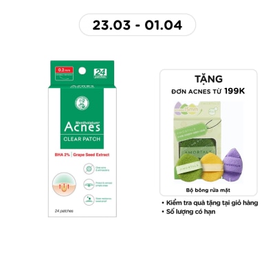 ACNES - Miếng Dán Mụn Acnes Clear Patch Clear Acne & Anti-Bacteria 24 Miếng ( 2 Gói x 12 Miếng + 1 Nhíp )