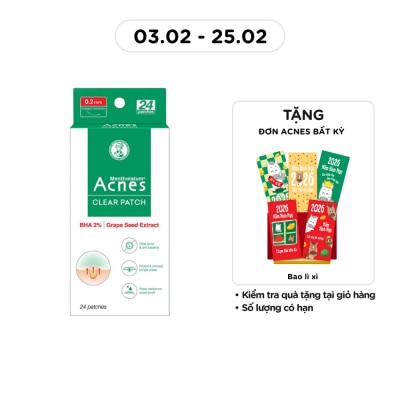 ACNES Miếng Dán Mụn Acnes Clear Patch Clear Acne & Anti-Bacteria 24 Miếng ( 2 Gói x 12 Miếng + 1 Nhíp )