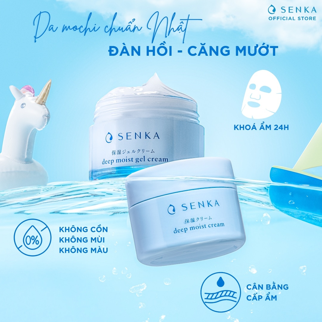 Kem Dưỡng Cấp Ẩm Senka Deep Moist Gel Cream Chuyên Sâu Dạng Gel 50g