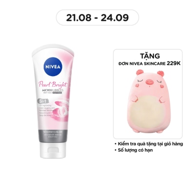 NIVEA Sữa Rửa Mặt Nivea Pearl White Micro Bubbles Deep Clean Clay Foam 5IN1 Trắng Da Ngọc Trai Đất Sét 100g