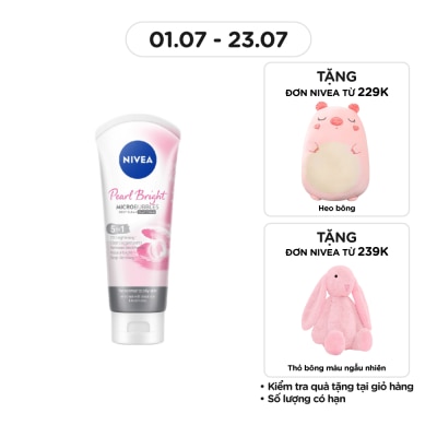 NIVEA Sữa Rửa Mặt Nivea Pearl White Micro Bubbles Deep Clean Clay Foam 5IN1 Trắng Da Ngọc Trai Đất Sét 100g