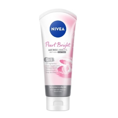 NIVEA Sữa Rửa Mặt Nivea Pearl White Micro Bubbles Deep Clean Clay Foam 5IN1 Trắng Da Ngọc Trai Đất Sét 100g