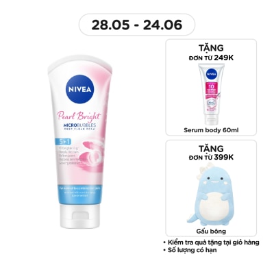 NIVEA - Sữa Rửa Mặt Nivea Pearl White Micro Bubbles Deep Clean Foam 5IN1 Bùn Trắng Da Ngọc Trai 100g