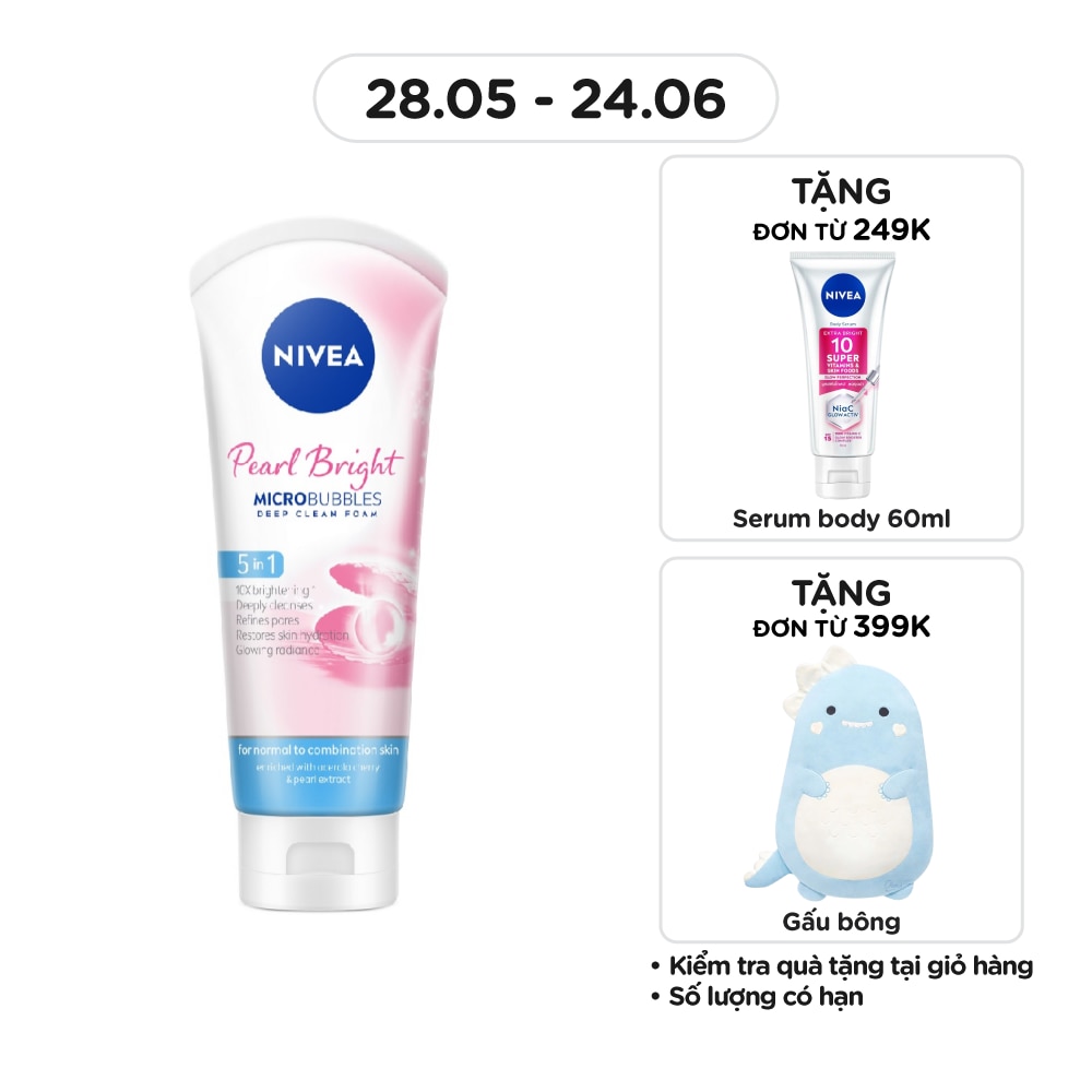 Facial Foam Pearl White Micro Bubbles Deep Clean 100g