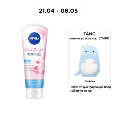 NIVEA - Sữa Rửa Mặt Nivea Pearl White Micro Bubbles Deep Clean Foam 5IN1 Bùn Trắng Da Ngọc Trai 100g